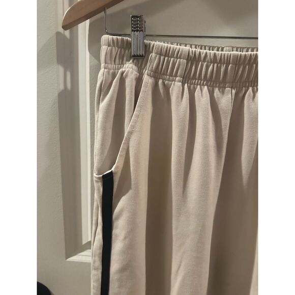 Commence Women's Beige Black Stripe Adjustable Ankle Scuba Fit Joggers Size M - Picture 6 of 13